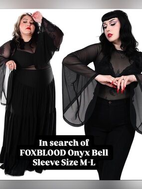ISO FOXBLOOD Onyx Bell Sleeve SHIRT SIZE M-L
